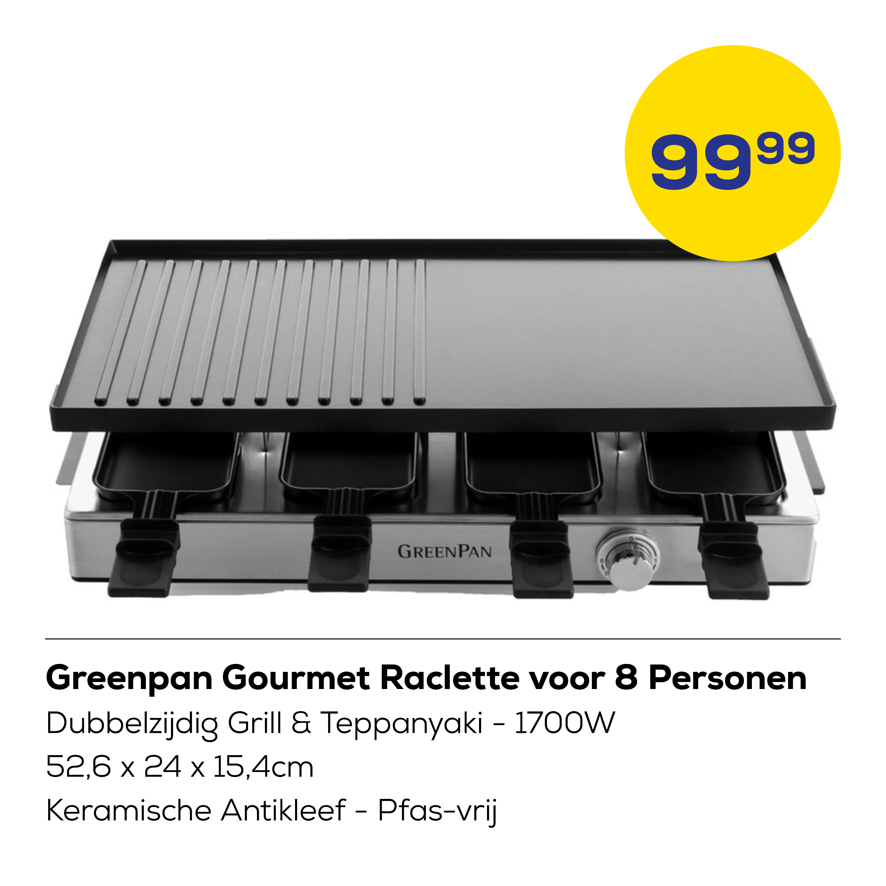 Greenpan Gourmet Raclette voor 8 Personen 